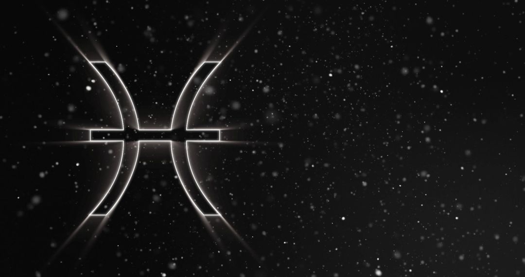 Pisces Zodiac Symbol on Shimmering Starry Night