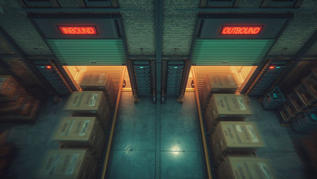 Warehouse Loading Bay with Inbound and Outbound Docks