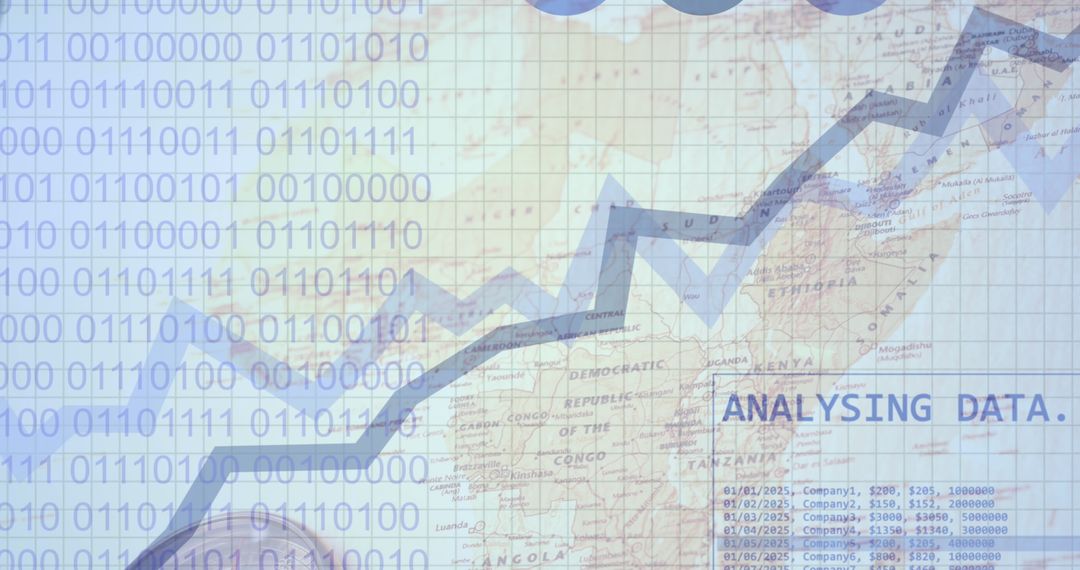 Data Analysis and Statistics Concept Over Africa Map