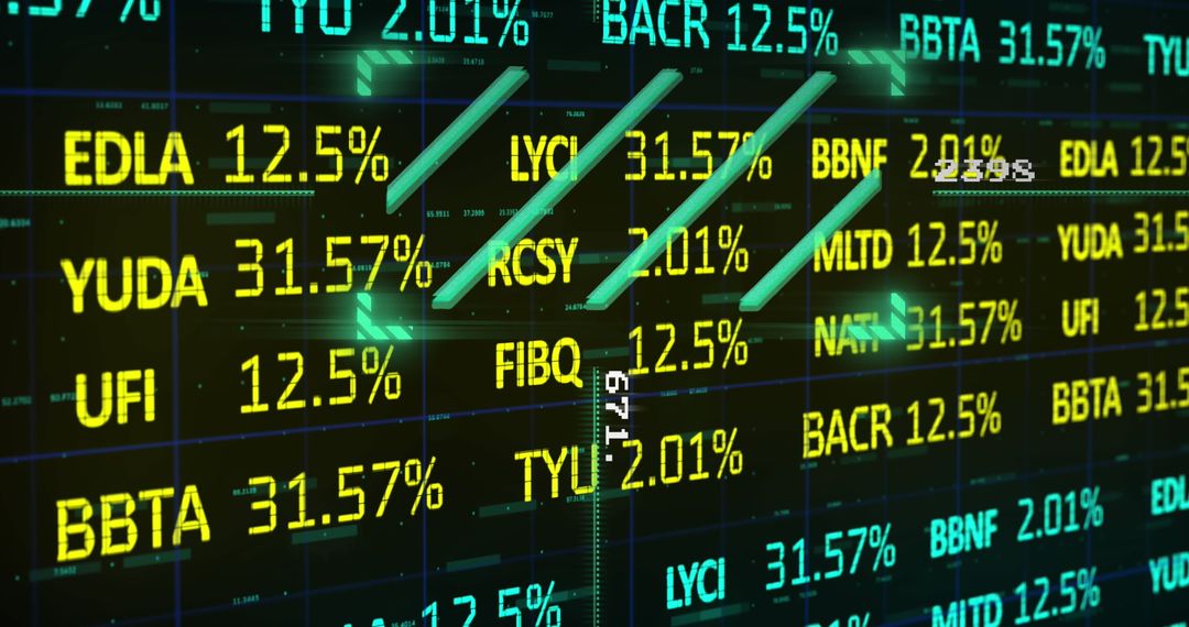 Digital Display with Stock Market Data and Financial Metrics - Free Images, Stock Photos and Pictures on Pikwizard.com