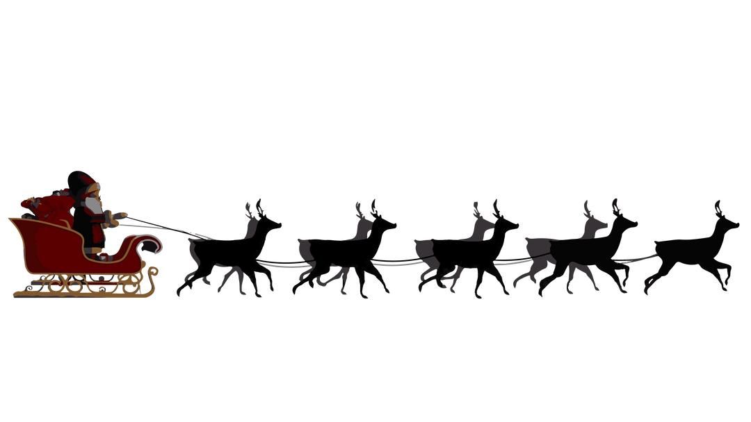 Transparent Silhouette of Santa Claus in Sleigh with Reindeer, Christmas Eve Theme - Download Free Stock Images Pikwizard.com