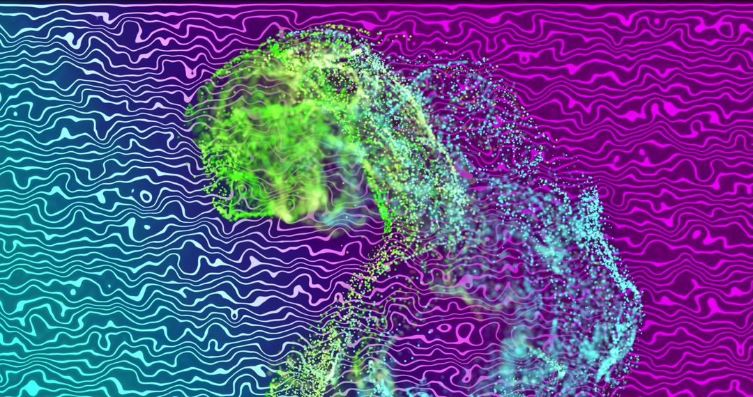 Vibrant Digital Silhouette on Colorful Abstract Background