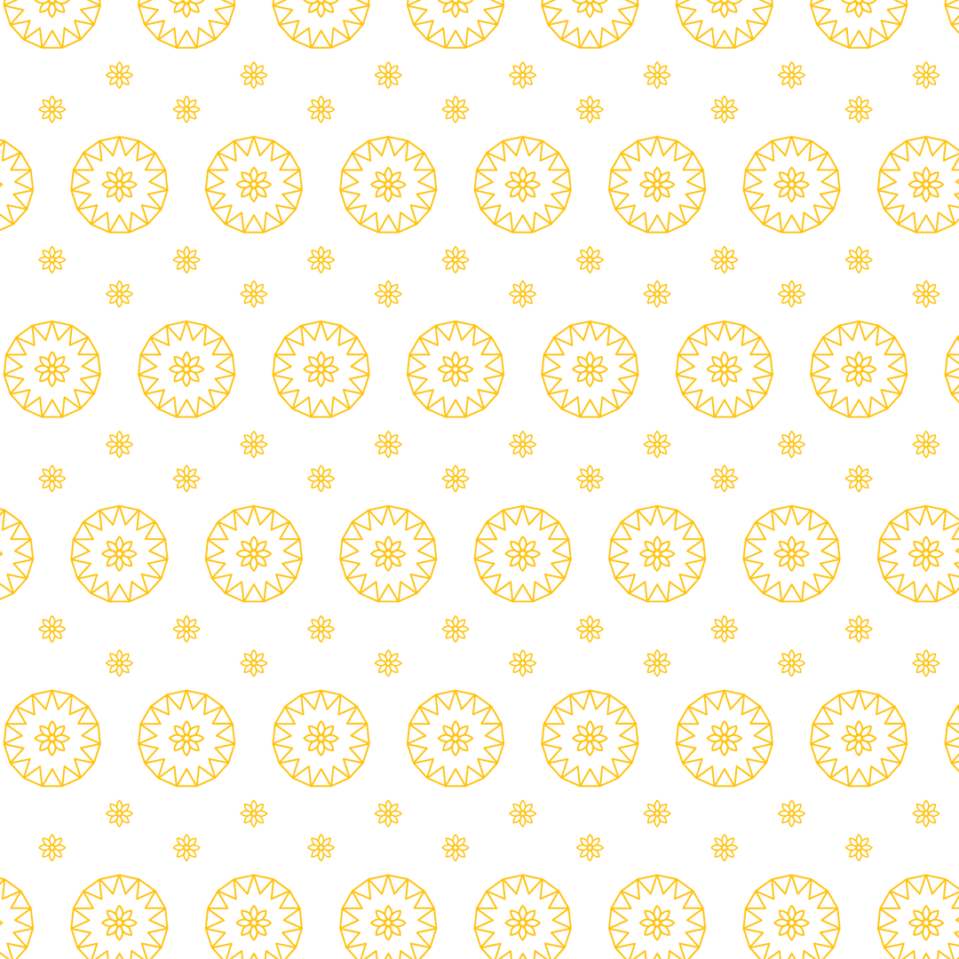 Seamless Yellow Floral Pattern on Transparent Background Design