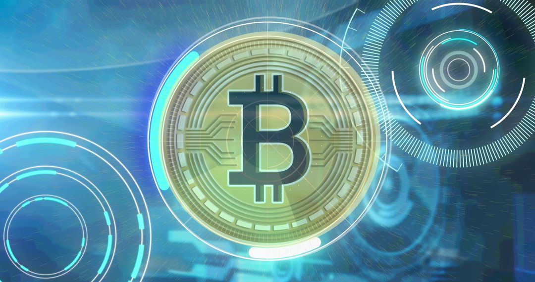 Bitcoin Encryption and Data Processing Conceptual Illustration