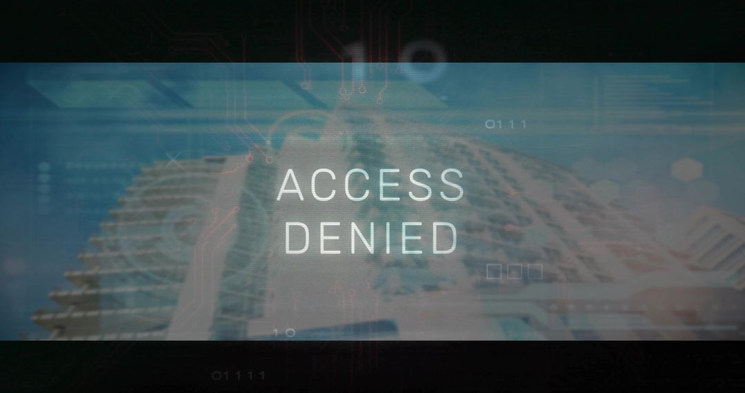 Access Denied Screen with Futuristic Technology Elements