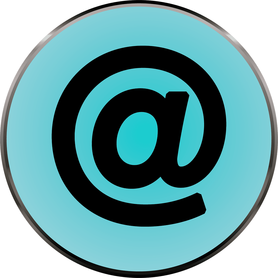 Transparent Blue Circular Mail Symbol Vector Illustration