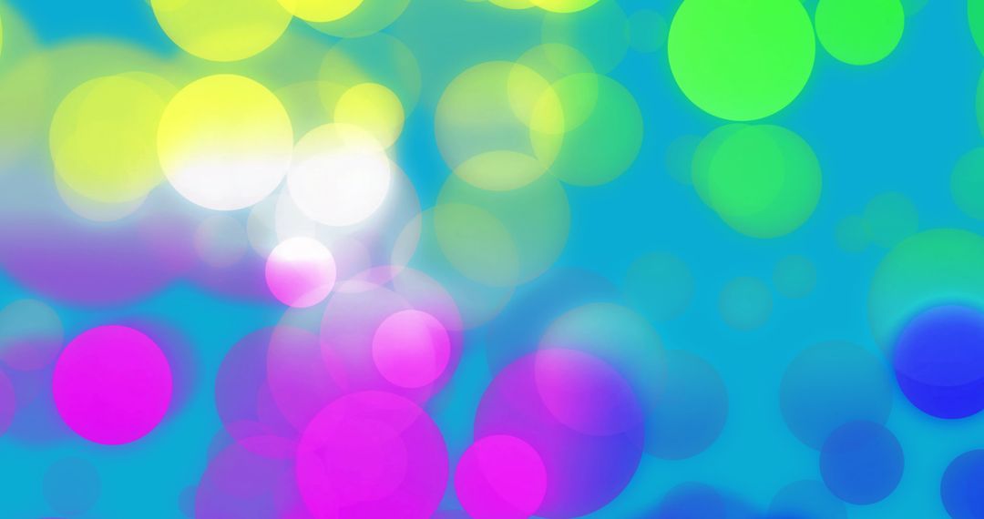 Colorful Bokeh Lights on Blue Background Illustration