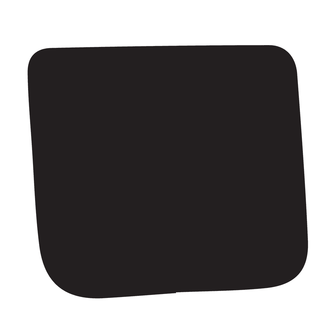 Digital Illustration of Black Organic Shape on Transparent Background