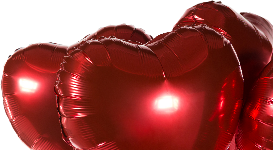 Transparent Red Heart Balloons Close-Up with Shiny Surface - Download Free Stock Images Pikwizard.com