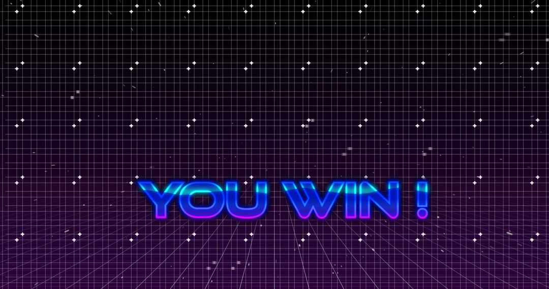 Retro Futuristic 'You Win' Message in Grid Space