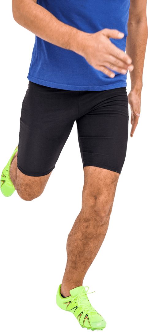 Transparent Image of Man Rushing in Colorful Sporty Attire