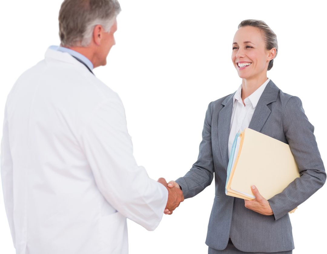 Transparent Handshake Between Doctor and Businesswoman - Download Free Stock Images Pikwizard.com