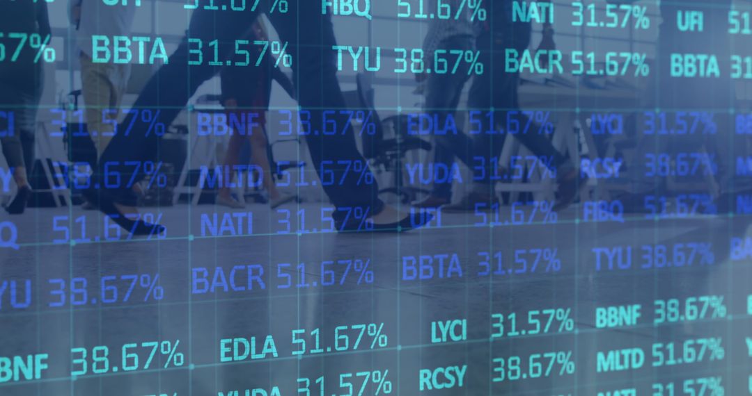 Digital Financial Data Overlay on Business Office Scene