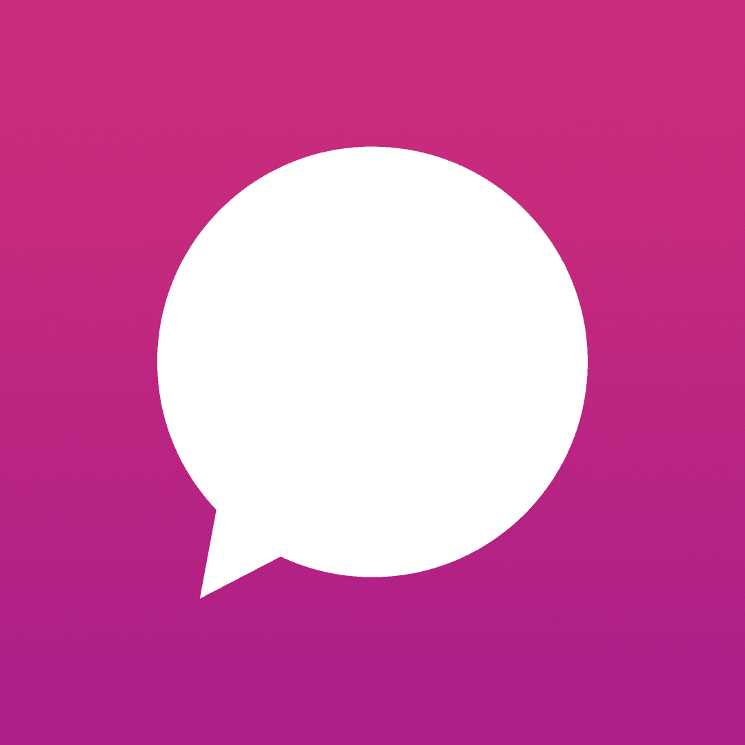 Stylized Speech Bubble on Pink Gradient Background with Transparent Center