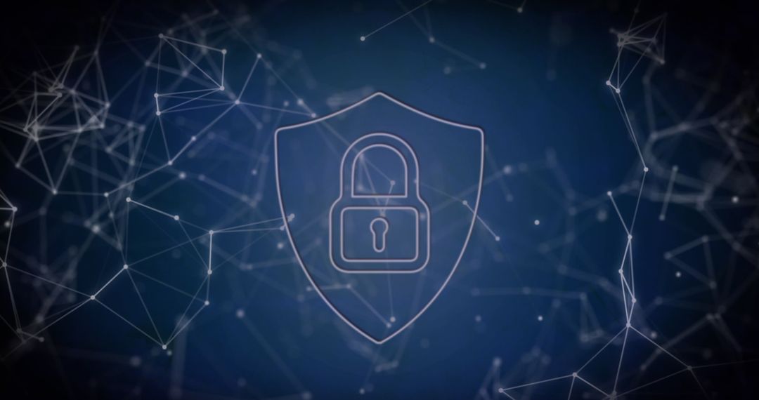 Cybersecurity Shield with Network Connections