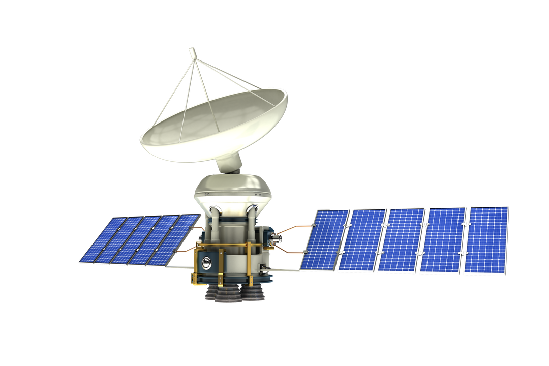 3D Transparent Solar Power Satellite with Dish Communication Antenna - Download Free Stock Images Pikwizard.com