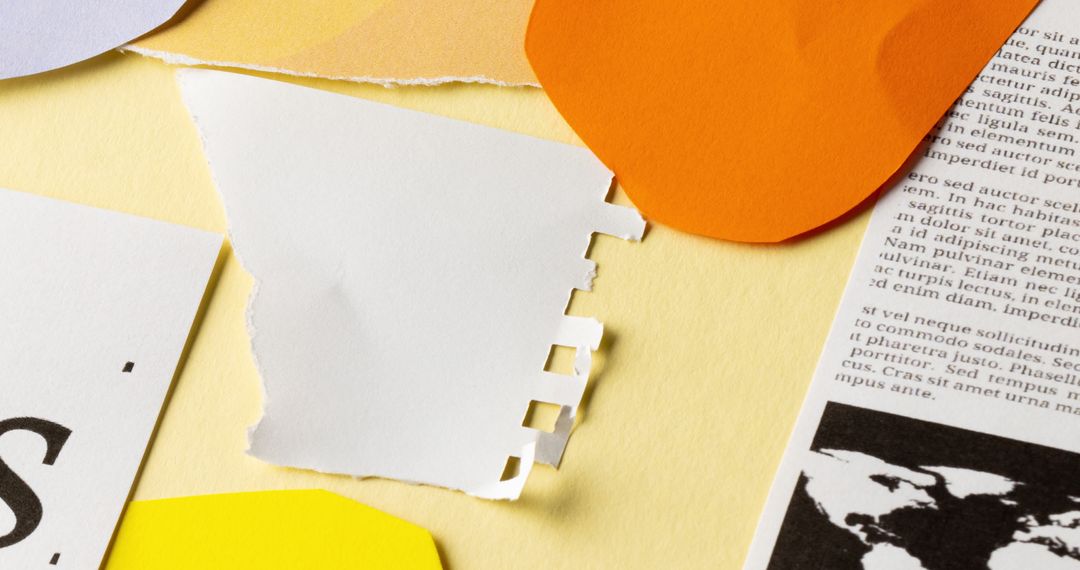 Abstract Paper Collage with Diverse Textures and Colors