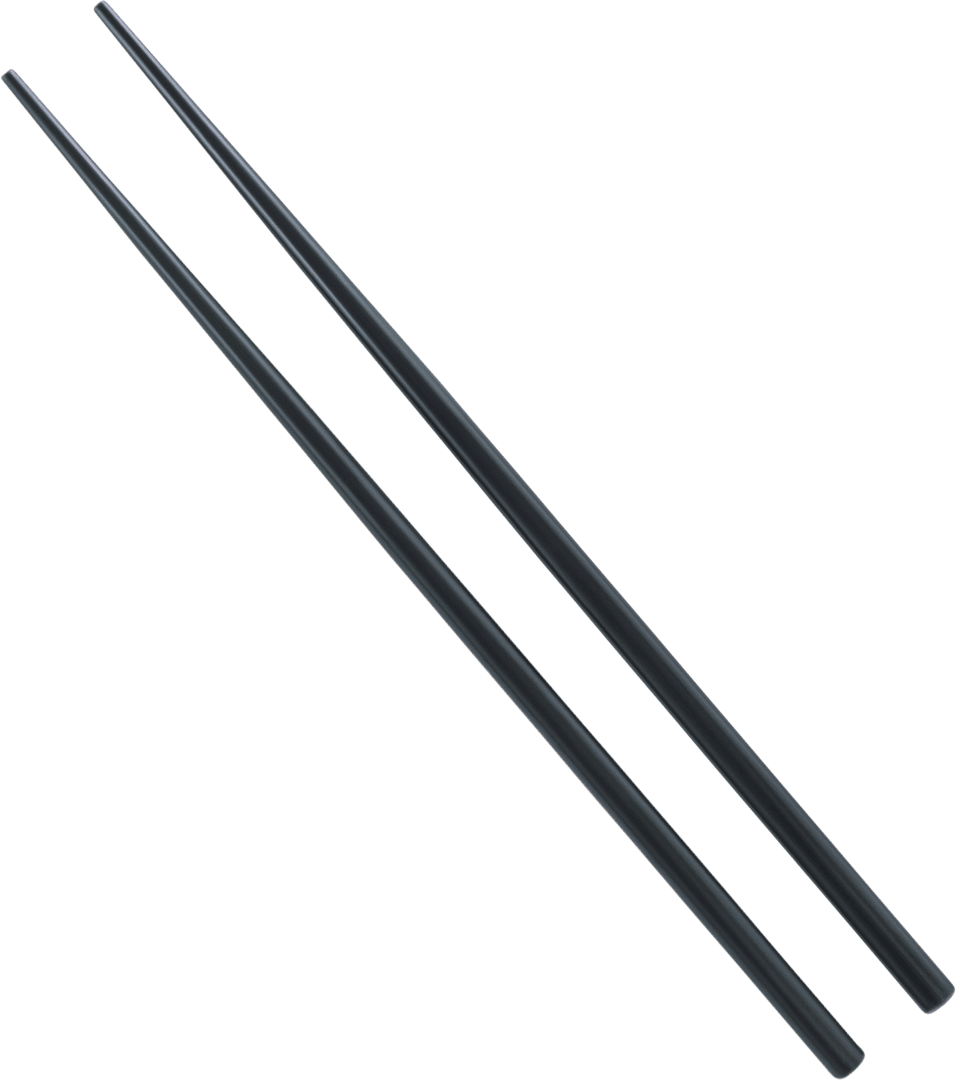 Transparent Image of Black Chopsticks on White Background