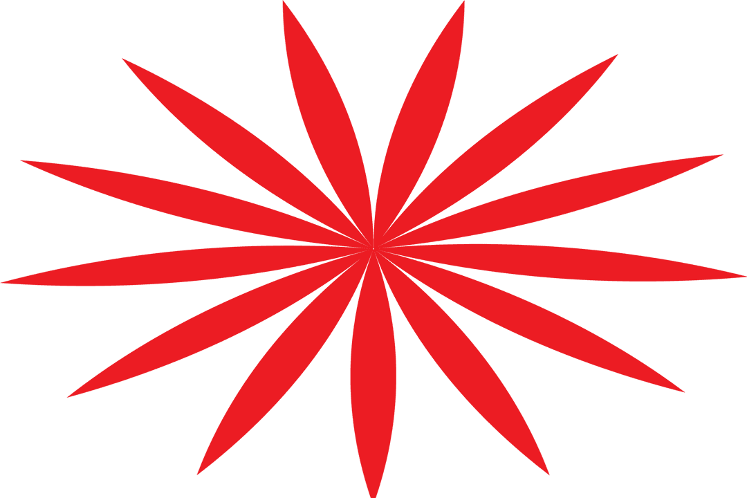 Red Rosette Design on Transparent Background for Digital Use