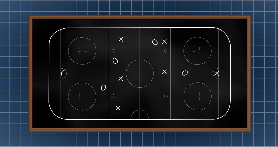 Ice Hockey Strategy Diagram on Blackboard