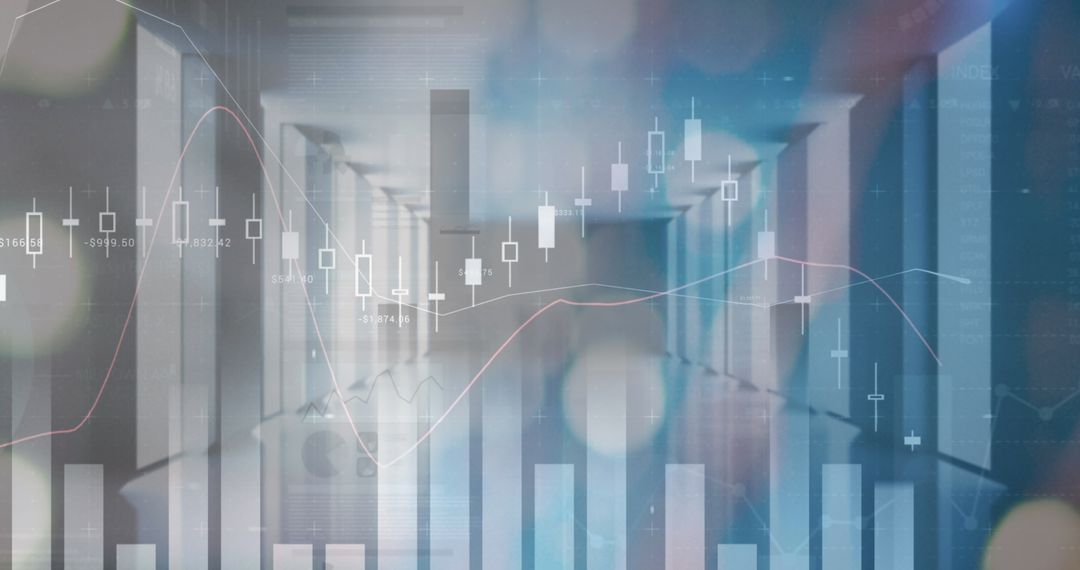 Financial Data Analytics Interface over Server Background