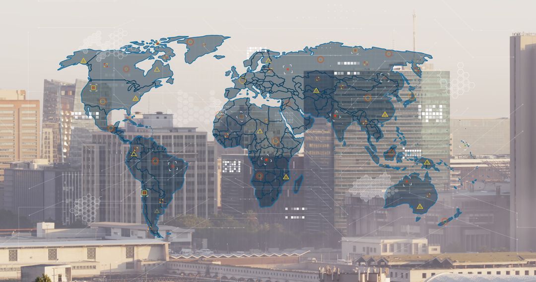 Global networking concepts within urban skyline