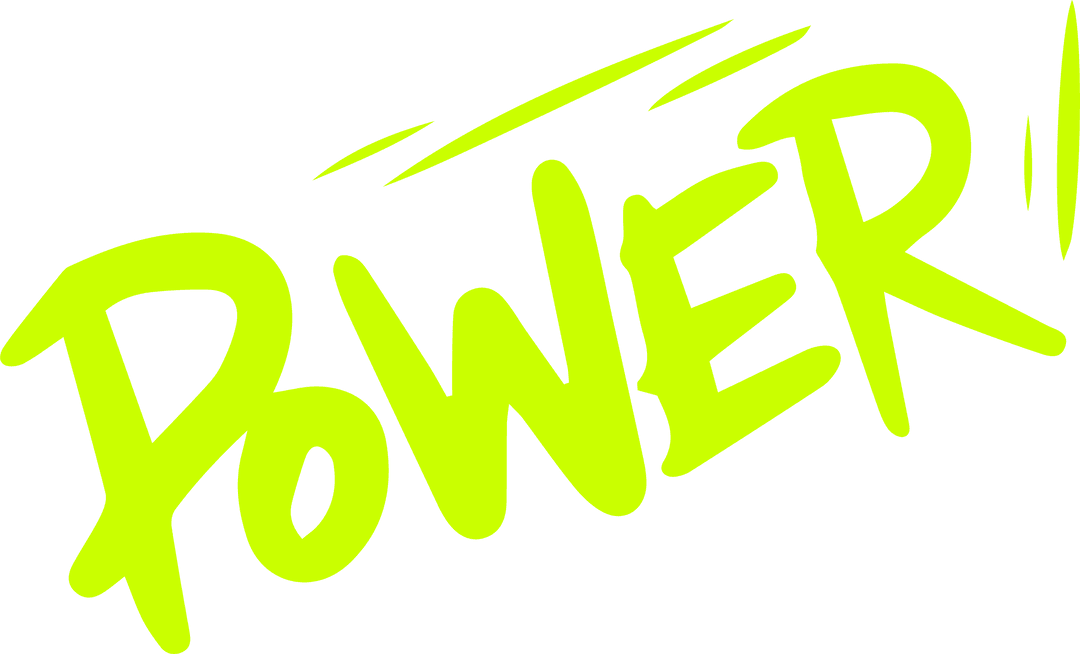 Energetic Neon Graffiti Brush Style Typography on Transparent Background