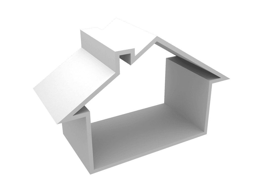 Minimalist White House Shape Design Illustration Transparent