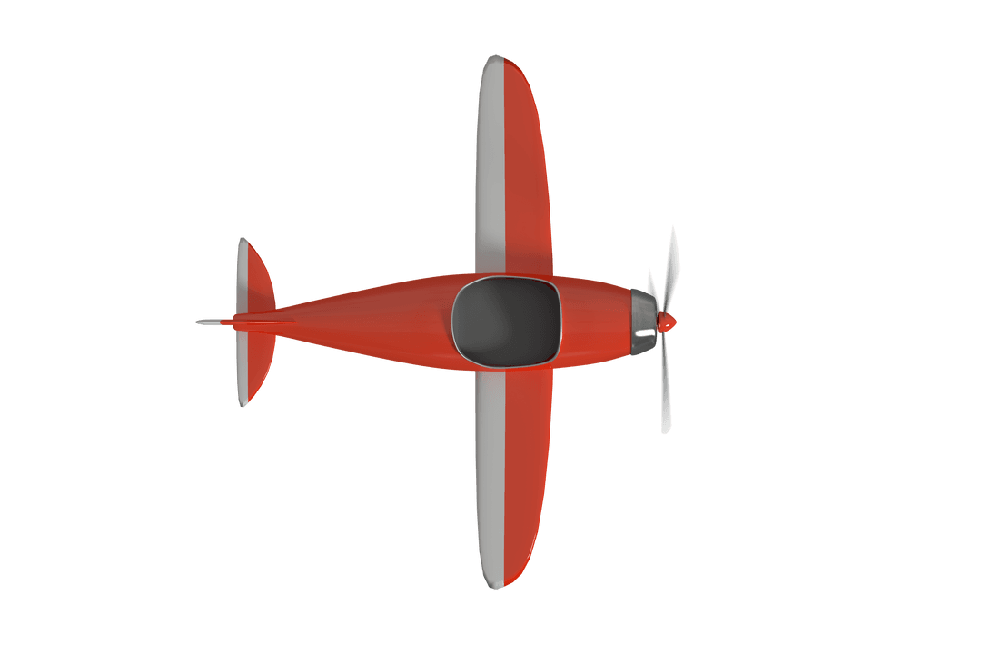 Red and White Airplane on Transparent Background Vector Illustration