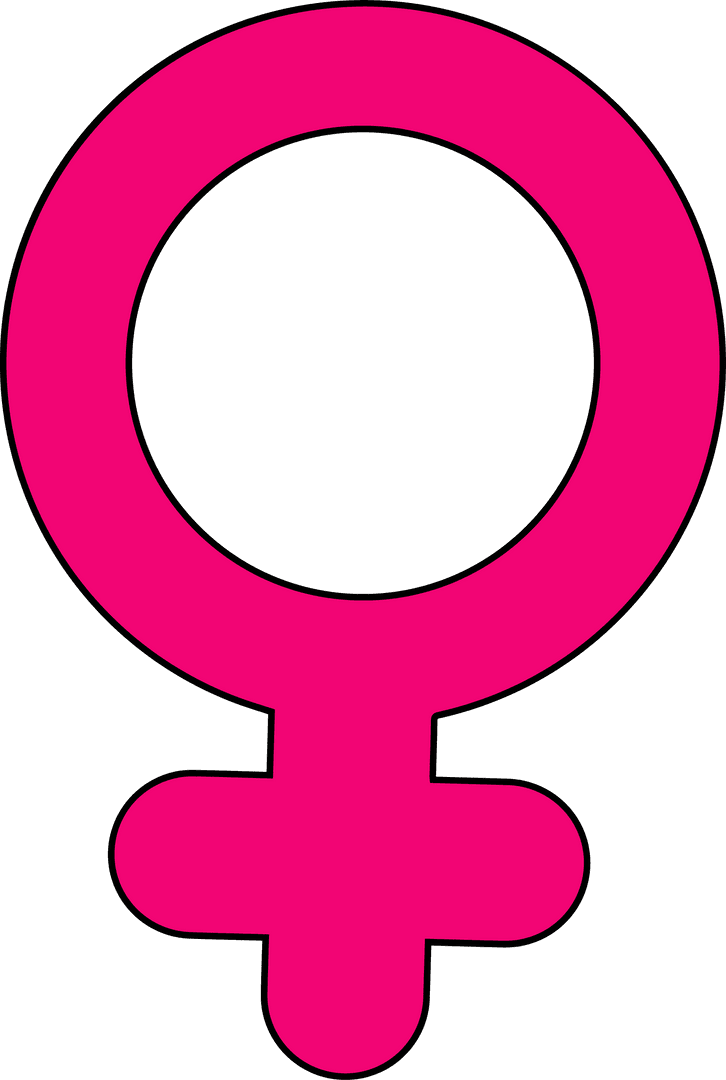 Female Gender Symbol on Transparent Background in Magenta