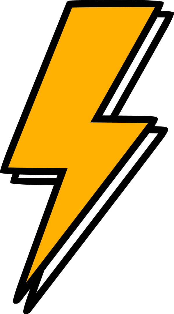 Yellow Lightning Bolt Icon Transparent Design Electrifying Energy Symbol