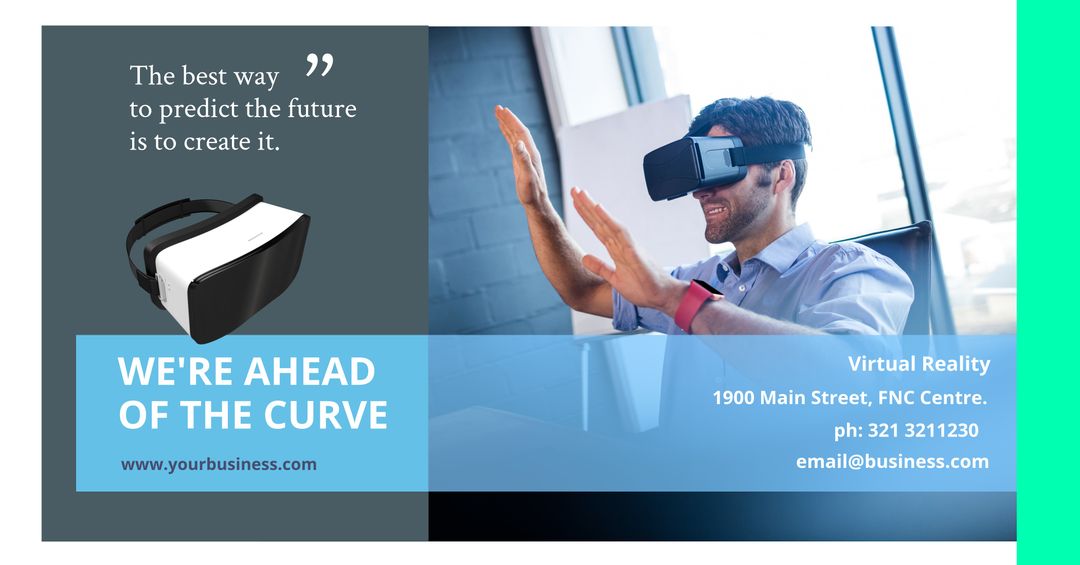 Man Using VR Headset To Symbolize Innovation And Progress In Technology - Download Free Stock Templates Pikwizard.com