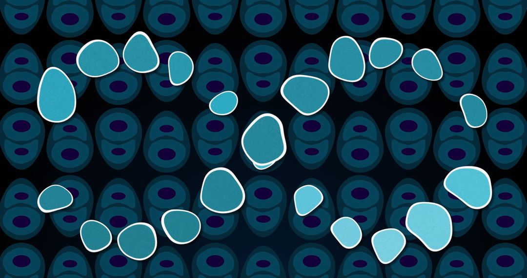 Double Helix DNA over Abstract Cellular Pattern