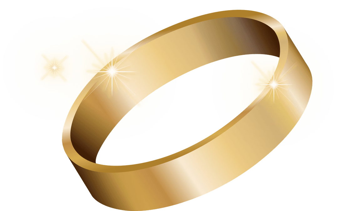 Golden Ring Vector with Glowing Halos on Transparent Background