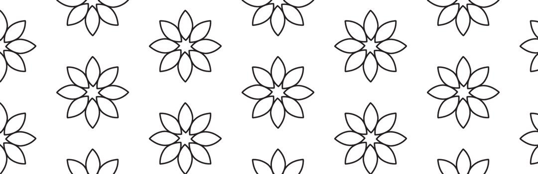 Black Flower Pattern on Transparent Background for Design Projects