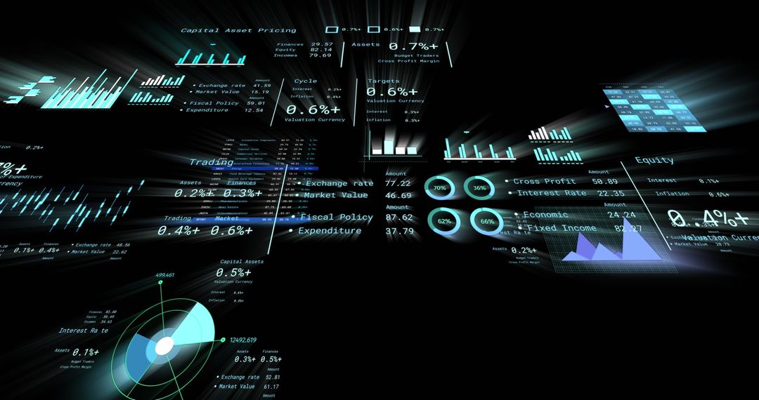 Futuristic Financial Data Display and Analysis