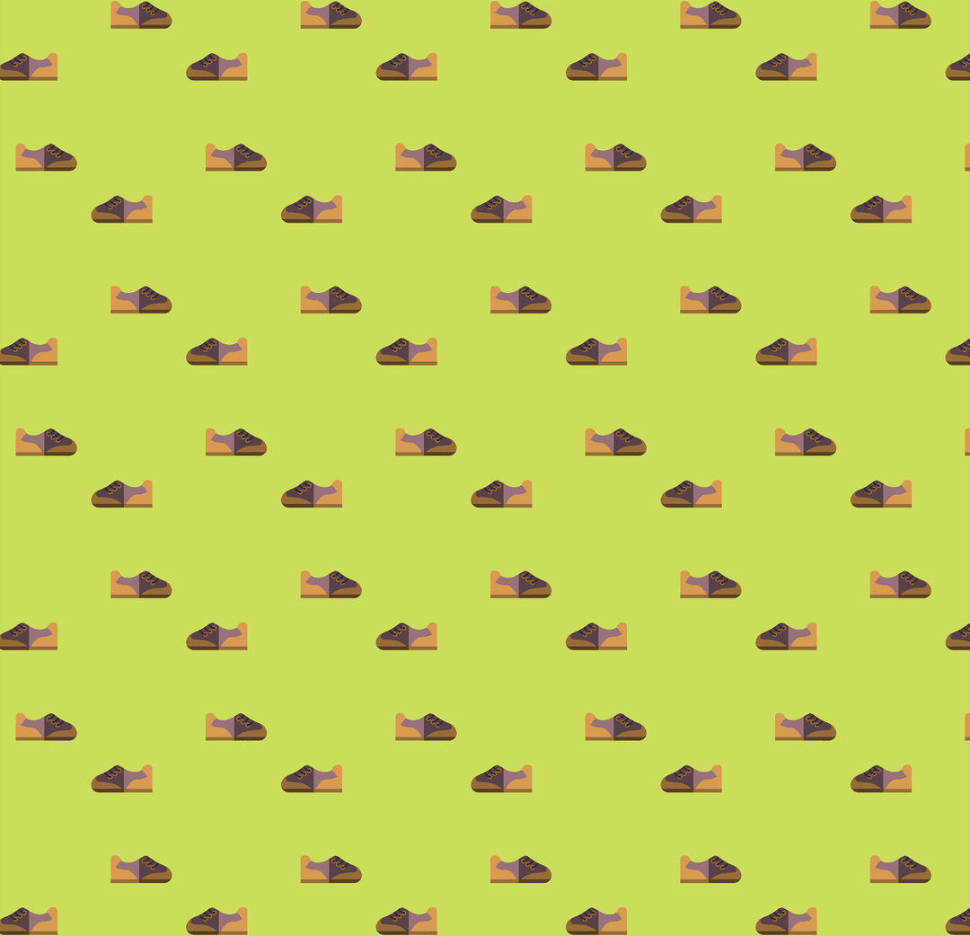 Seamless Shoe Pattern on Green and Transparent Vector Background