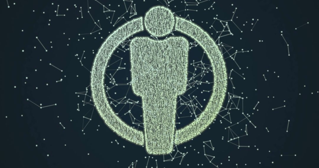 Digital Human Network Connectivity Abstract Artwork