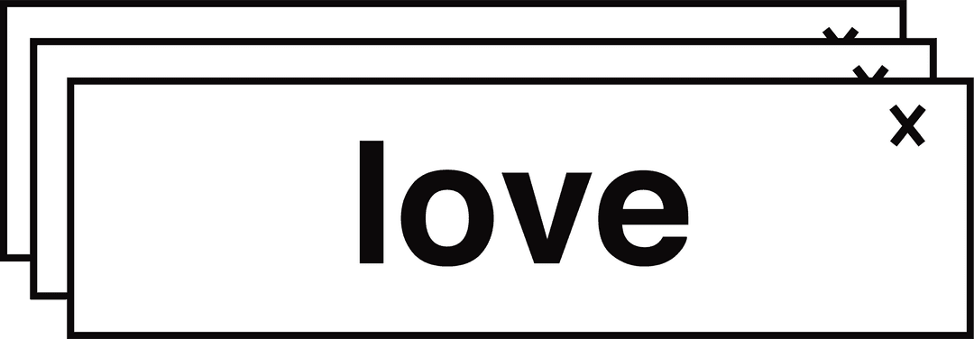 Transparent Love Text on Minimalist Panel Design
