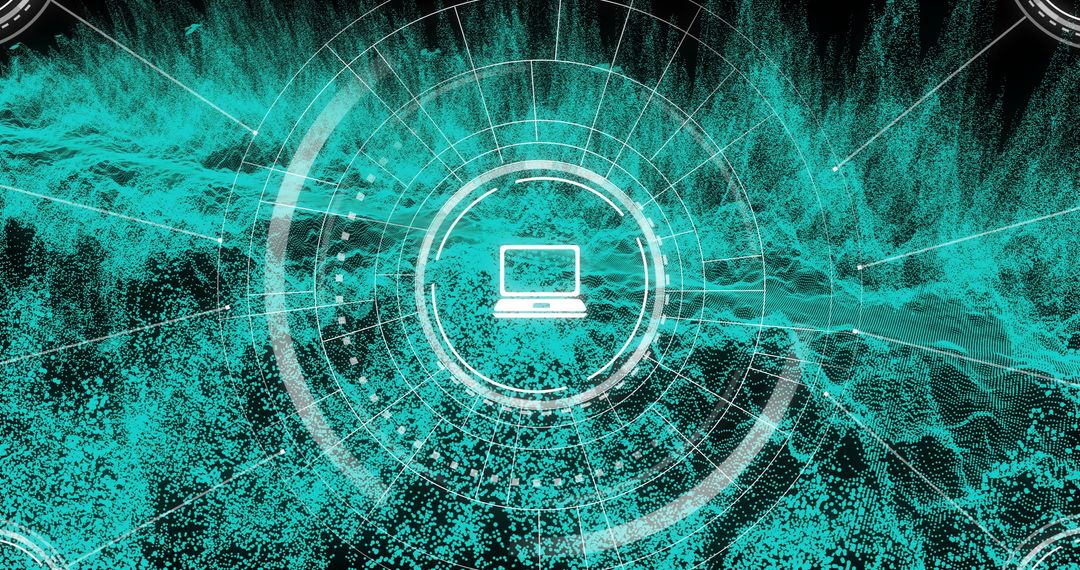 Futuristic Digital Network with Data Visualization in Blue Hues