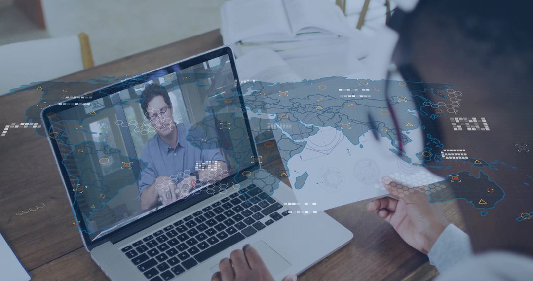 Global Business Meeting via Video Call and Map Analysis