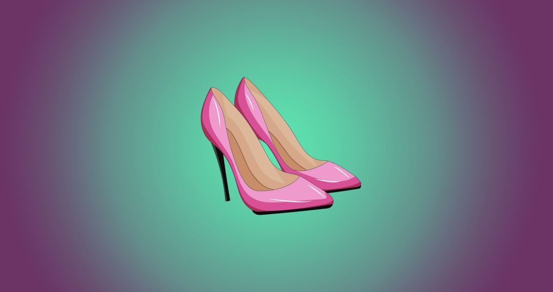 Pink High Heels on Vibrant Gradient Background - Free Images, Stock Photos and Pictures on Pikwizard.com