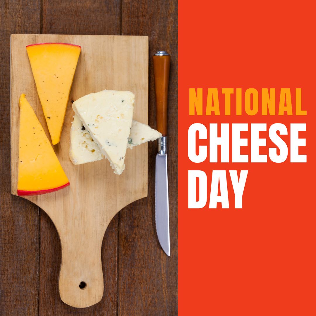 National Cheese Day Celebration with Variety of Cheese on Wooden Board - Download Free Stock Templates Pikwizard.com