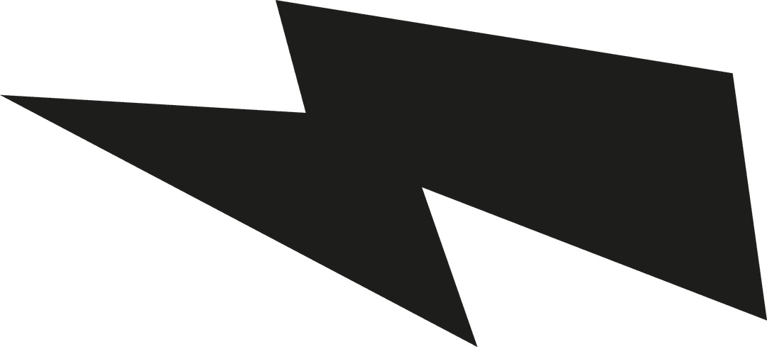 Black Overlapping Zigzag Bolts on Transparent Background