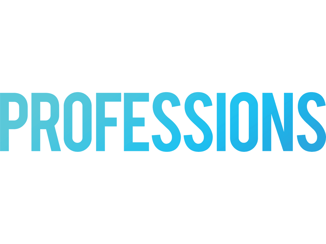 Blue Profession Text on Transparent Background