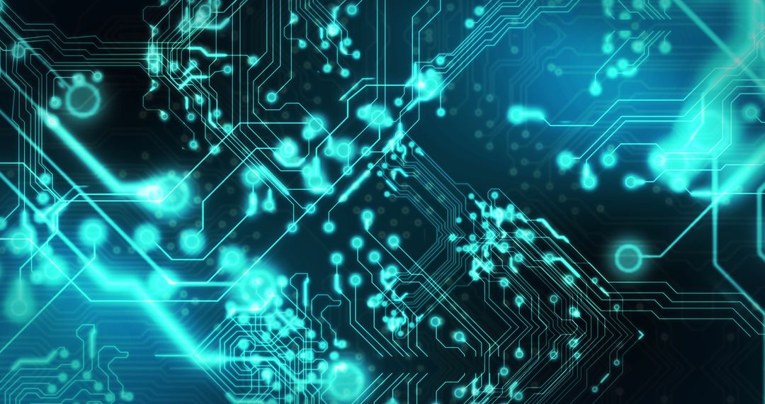 Futuristic Circuit Board Design in Digital Blue Hue