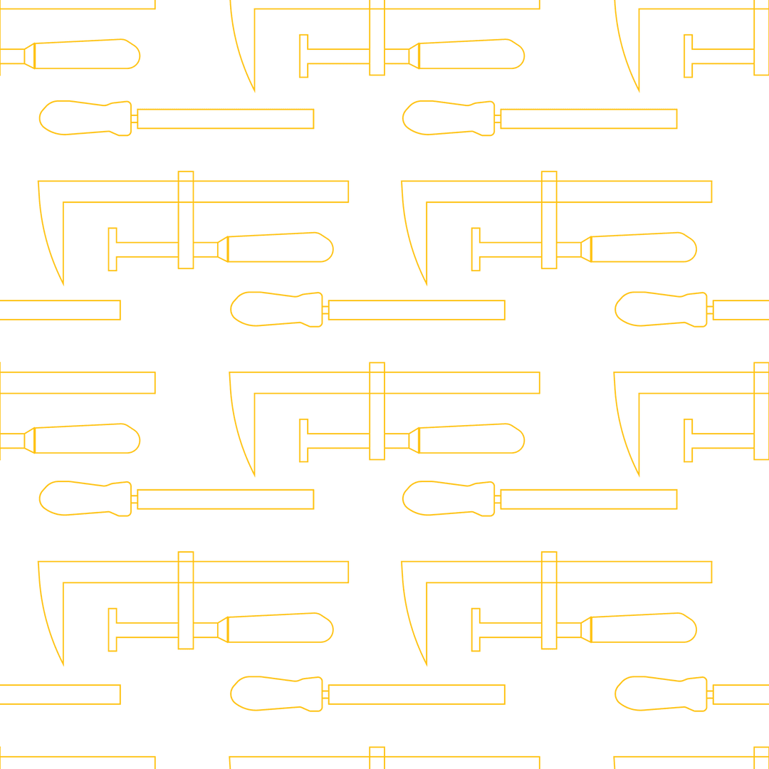 Seamless Pattern of Yellow Tools on Transparent Background
