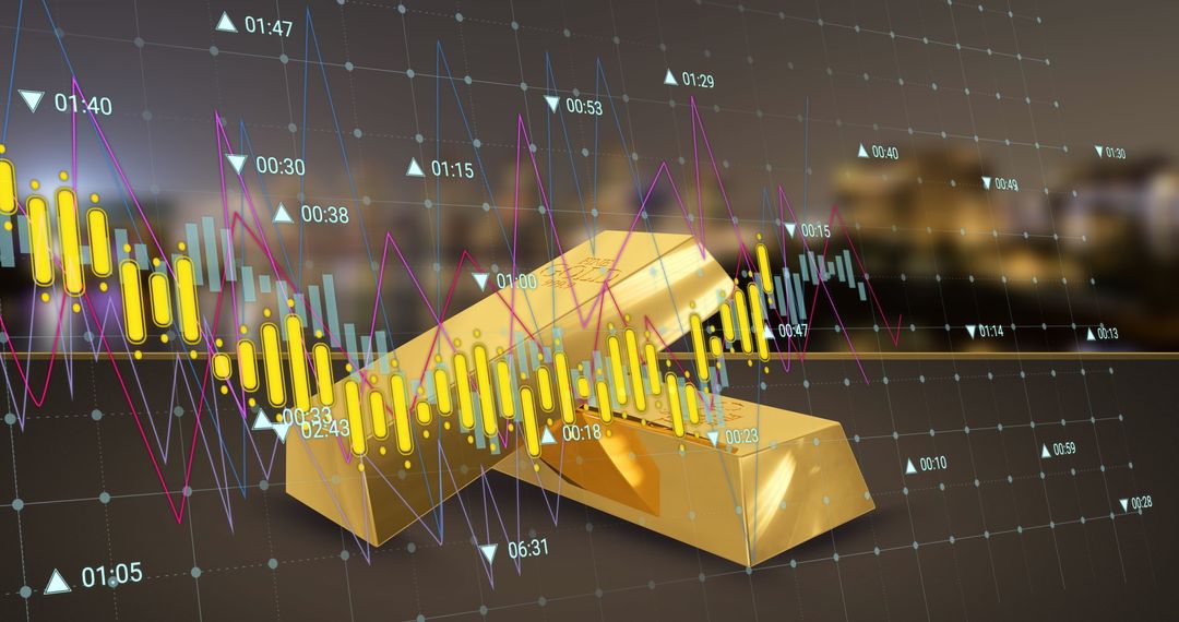 Gold Bullion Overlapping Financial Data Visualization