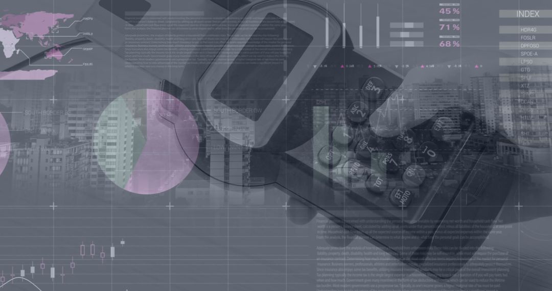 Financial Technology Overlay with Payment Terminal and Graphs