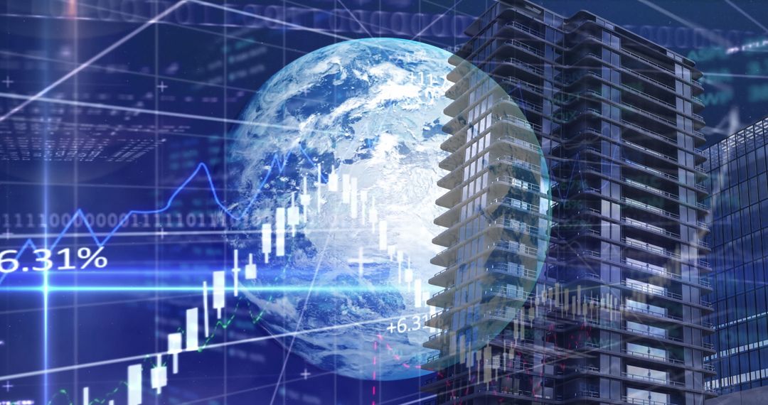 Digital Financial Data and Global Economy Concept